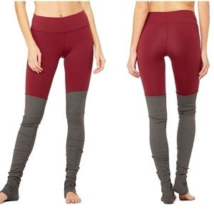 ALO Yoga Red Velvet / Stormy Heather Goddess Leggings size M